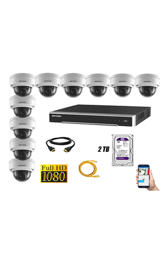 Tiendas EFE Cámara de seguridad ip poe 1080 púrpura exterior kit 16 hikvision disco 2tb wd púrpura oferta