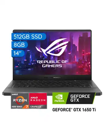 Tiendas EFE Laptop gamer rog zephyrus g14 14'' ga401 amd ryzen 7 serie 4000 512gb ssd 16gb gtx 1650ti 4gb oferta
