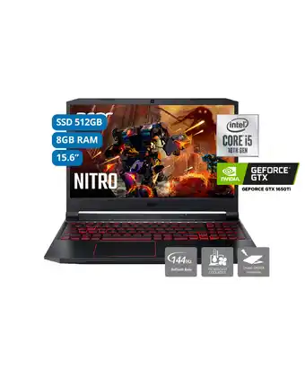 Tiendas EFE Laptop acer nitro 5 intel core i5 10°gen 512gb ssd 8gb gtx 1650ti 4gb oferta