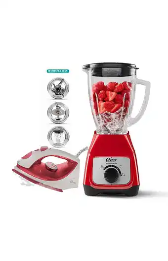 Tiendas EFE Combo oster licuadora 1.5 lt con perilla + plancha oferta