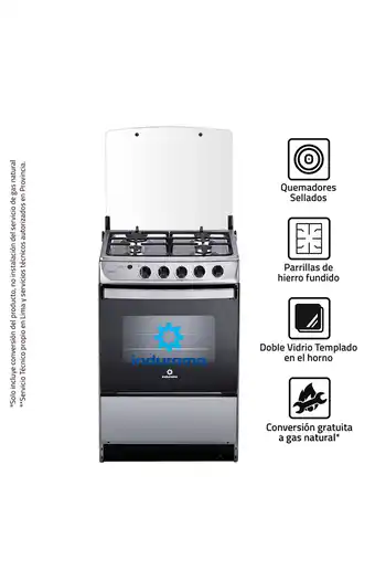 Tiendas EFE Cocina indurama asturias spazio plus croma 4 quemadores oferta