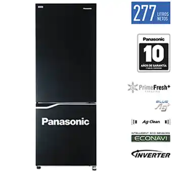 Tiendas EFE Refrigeradora de 2 puertas 277l panasonic nr-bv320gk - negro espejado oferta