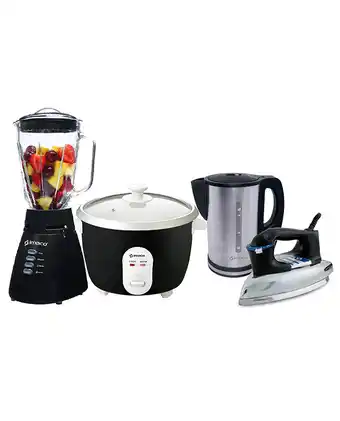 Tiendas EFE Combo imaco: licuadora 1.5 lt + olla arrocera 1.5 lt + hervidor 1.7 lt + plancha oferta