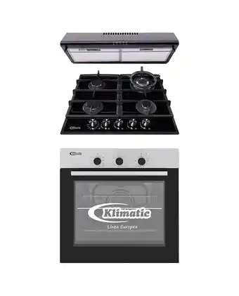 Tiendas EFE Cocina empotrable a gas 4 hornillas aosta 60pro + campana lineal 60cm + horno empotrable hkt600 pix oferta