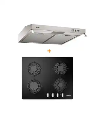 Tiendas EFE Combo sole: encimera 4 quemadores solco049 + campana extractora ture15co oferta