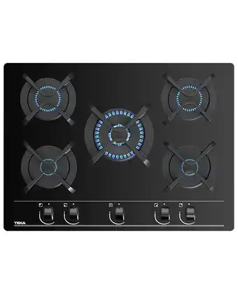 Tiendas EFE Encimera a gas teka cristal gbc 75030 kin 5 quemadores oferta