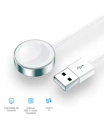 Tiendas EFE Cargador inalambrico usams metal para apple watch blanco us-cc064 oferta