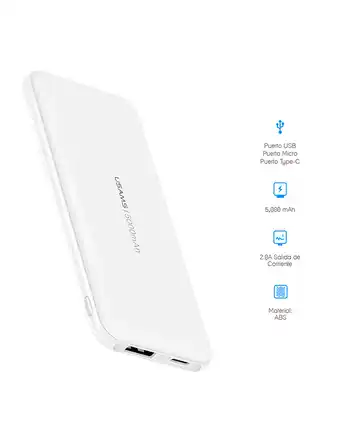 Tiendas EFE Power bank fashion 5000 mah usams blanco us-cd96 oferta