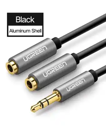 Tiendas EFE Cable de audio ugreen 3.5mm trenza 20 cm negro oferta