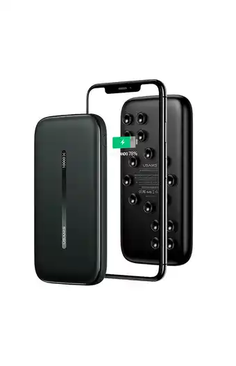 Tiendas EFE Power bank usams inalámbrico qc3.0 + pd succión 10,000 mah us-cd146 - negro oferta