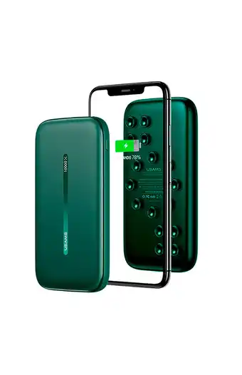Tiendas EFE Power bank usams inalámbrico qc3.0 + pd succión 10,000 mah us-cd146 - verde oferta