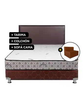 Tiendas EFE Súper combo dormitorio easy 2plz + base tarima + colchón + sofá cama oferta