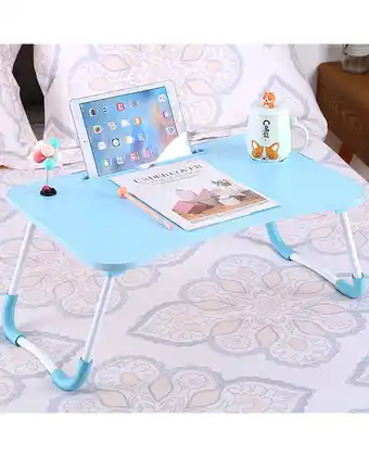 Tiendas EFE Mesa plegable portátil para laptop y tablet hf20 - celeste oferta
