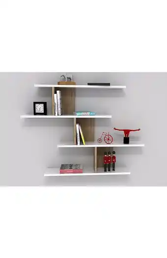 Tiendas EFE Repisa sandi 4 secciones decohome - blanco/roble rústico oferta