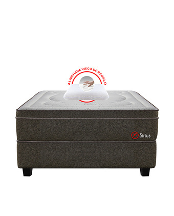 Tiendas EFE Cama americana forli sirius queen + colchón + 2 almohadas visco 100% + 1 protector oferta