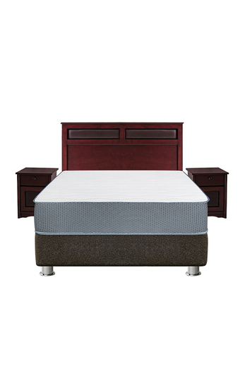 Tiendas EFE Juego de dormitorio forli capella superside 2 plazas + colchón + box tarima + cabecera + velador + protector + almohada oferta