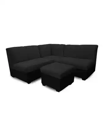 Tiendas EFE Mueble seccional villa hogar frezia + puff - negro oferta