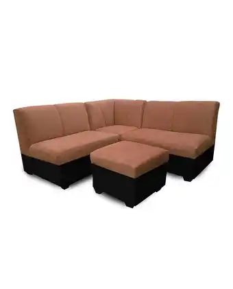 Tiendas EFE Mueble seccional villa hogar frezia + puff - canela oferta