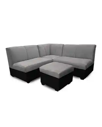 Tiendas EFE Mueble seccional villa hogar frezia + puff - plomo oferta