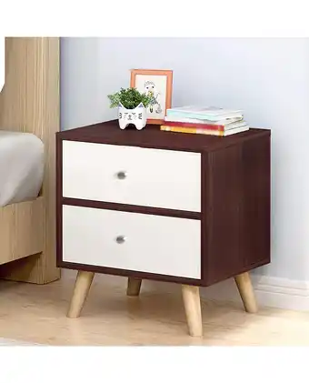 Tiendas EFE Velador villa hogar serena de 2 cajones wengue- villa hogar oferta
