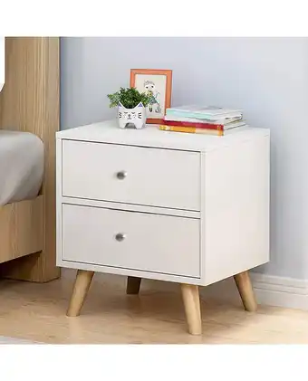 Tiendas EFE Velador villa hogar serena de 2 cajones blanco- villa hogar oferta