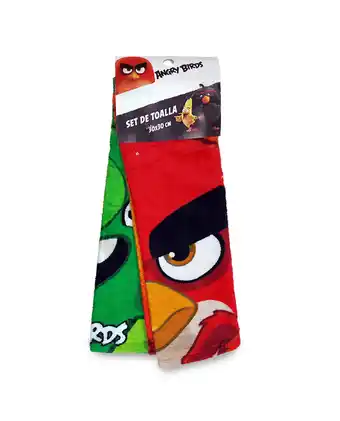 Tiendas EFE Set de toallas de mano x2 angry birds movie 300gr oferta