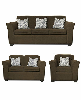 Tiendas EFE Juego de sala casabella 3-2-1 alexa - marrón oferta