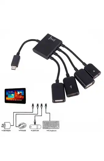 Tiendas EFE Otg micro usb hub 3 puertos+carga 4en1 oferta