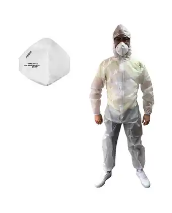 Tiendas EFE Traje de protección impermeable talla xl - blanco + mascarilla kn95 oferta
