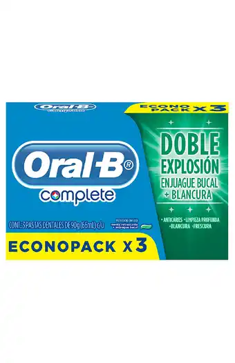 Tiendas EFE Pasta dental 66ml x 3 unidades oral b complete menta oferta