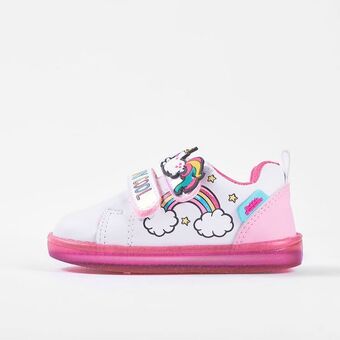 Bata Bubblegummers zapatillas con luces para niña blanco oferta