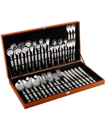 Tiendas EFE Set de cubiertos de mesa facusa x 42 mod. 500 - estuche marrón oferta