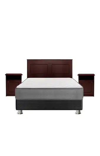 Tiendas EFE Juego de dormitorio forli polaris clasicc 2 plazas + colchón + box tarima + cabecera + velador + protector + almohada oferta