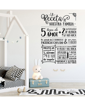 Tiendas EFE Vinilo decorativo receta familiar - negro / mediano oferta