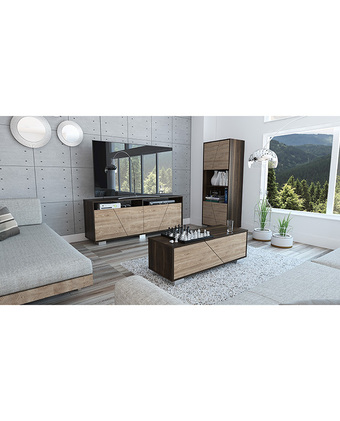 Tiendas EFE Rack tuhome tv 70 + biblioteca + mesa centro fraktal - habano y miel oferta