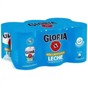 Vivanda Leche gloria sin lactosa lata 400g paquete 6un oferta