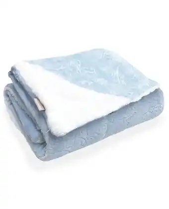 Tiendas EFE Edredón flannel/sherpa free home baby animalitos 90x110cm cuna - celeste oferta