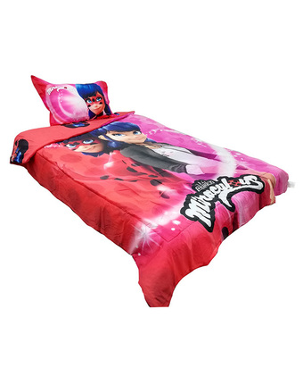 Tiendas EFE Edredón microfibra miraculous valiente 175x230cm con funda de almohada oferta