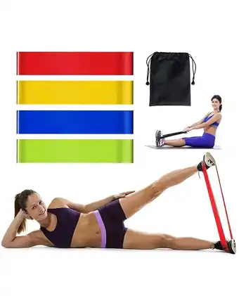Tiendas EFE Set de 4 bandas - juego de 4x banda elastica - bandas elásticas de resistencia - sport fitness oferta