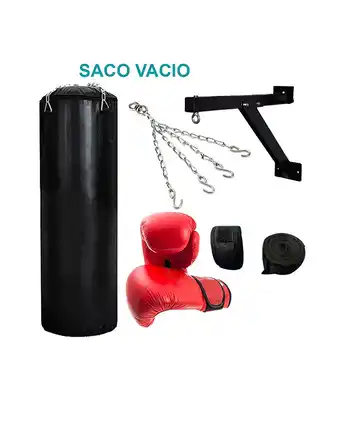 Tiendas EFE Set saco de box vacio 1.80 m + guantes + vendas + soporte + cadena - sport fitness oferta