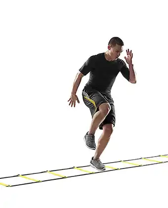 Tiendas EFE Escalera de entrenamiento 10 pasos - 6 metros sport fitness - negro/amarillo oferta