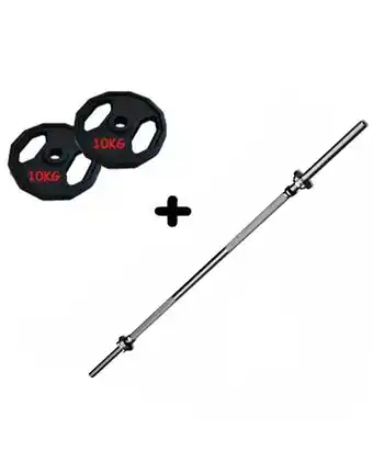 Tiendas EFE Set b. recta + 20 kg de pesas nacionales hexagonales de 60'' - sport fitness oferta