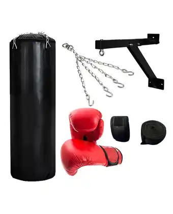 Tiendas EFE Set saco de box lleno 1.50 m + guantes + vendas + soporte + cadena - sport fitness oferta