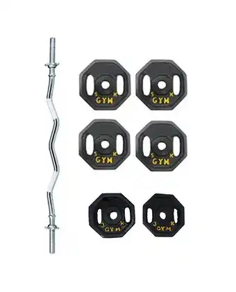 Tiendas EFE Pack genericas: pesas barra zeta + 26 kg - discos 3 kg ,5 kg hexagonales oferta