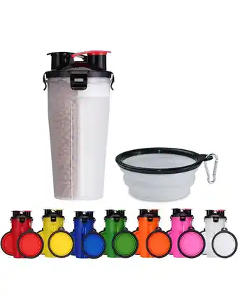 Tiendas EFE Botella portatil 2 en 1 + plato plegable oferta