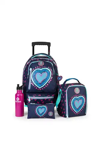 Tiendas EFE Mochila con ruedas run pack 095 set 4 pcs hearts blu oferta