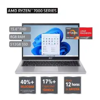 Hiraoka Laptop acer a315-24p-r69y 15.6 amd ryzen 3 7320u 512gb ssd 8gb ram oferta