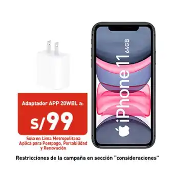 Claro Iphone 11 64gb negro. + portabilidad + postpago + plan max ilimitado 69.90 p oferta