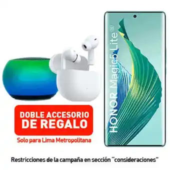 Claro Magic 5 lite 128gb 5g escarcha mística + audífonos choice + minispeaker + portabilidad + postpago + plan max ilimitado 69.90 oferta