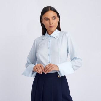 Fina Perú Blusa briseida celeste oferta